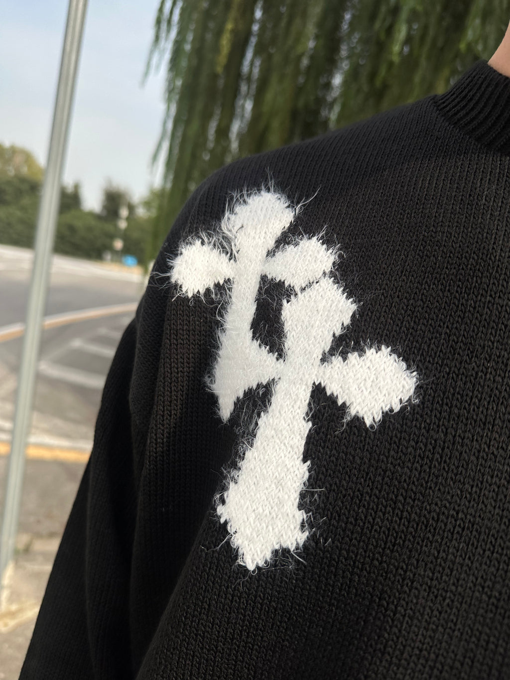 MAGLIONE CROSS CROP CIANOTIC