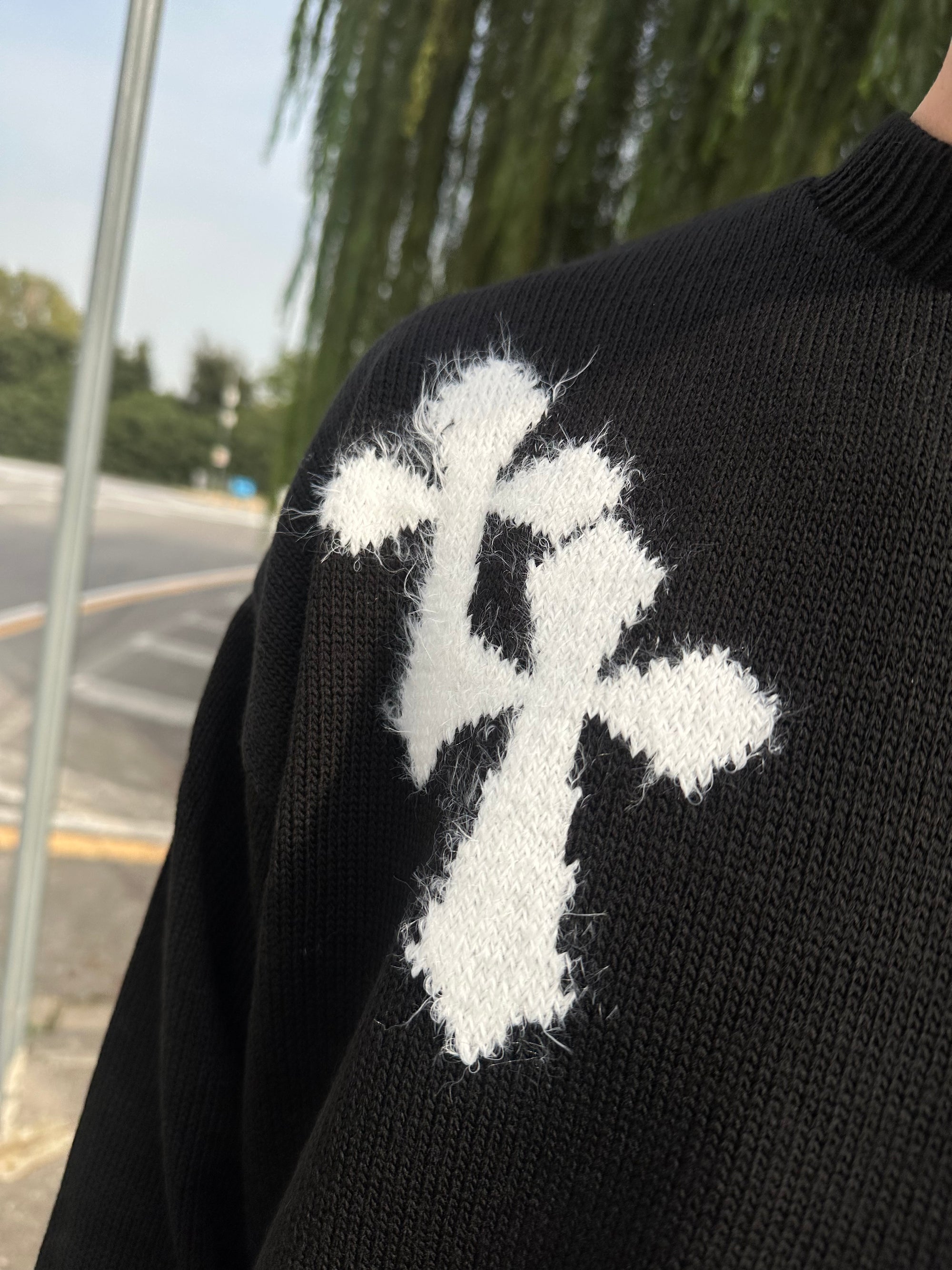 MAGLIONE CROSS CROP CIANOTIC