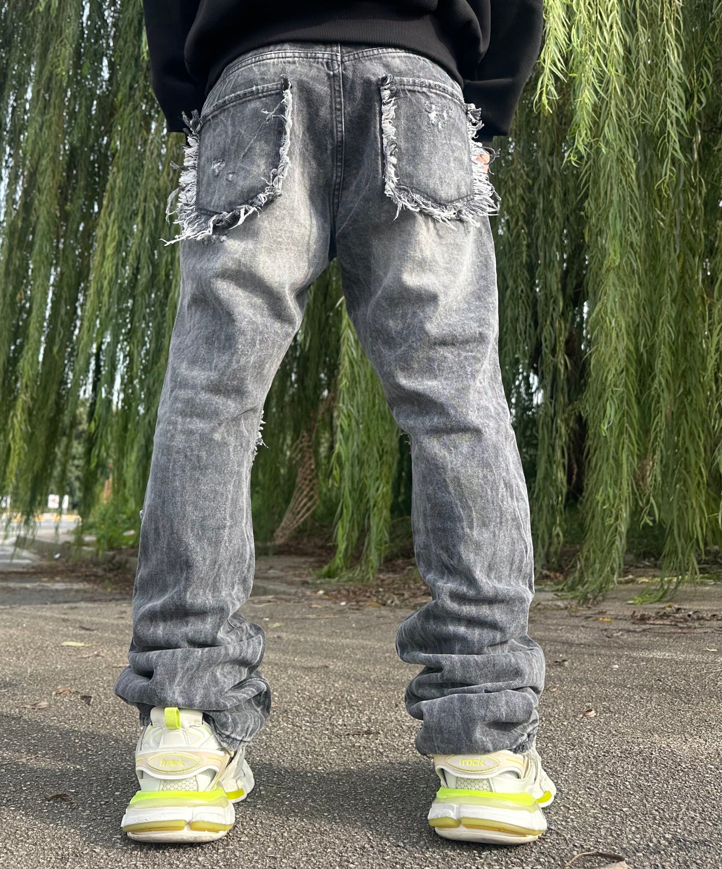 JEANS FLARE RIPPED CIANOTIC